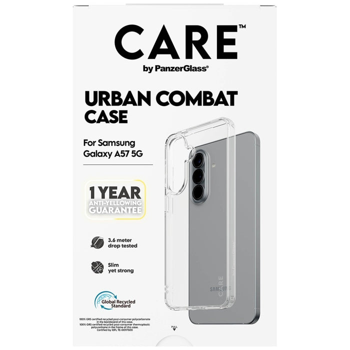 Калъф CARE от PanzerGlass Flagship Urban Combat за Samsung Galaxy A57 - прозрачен