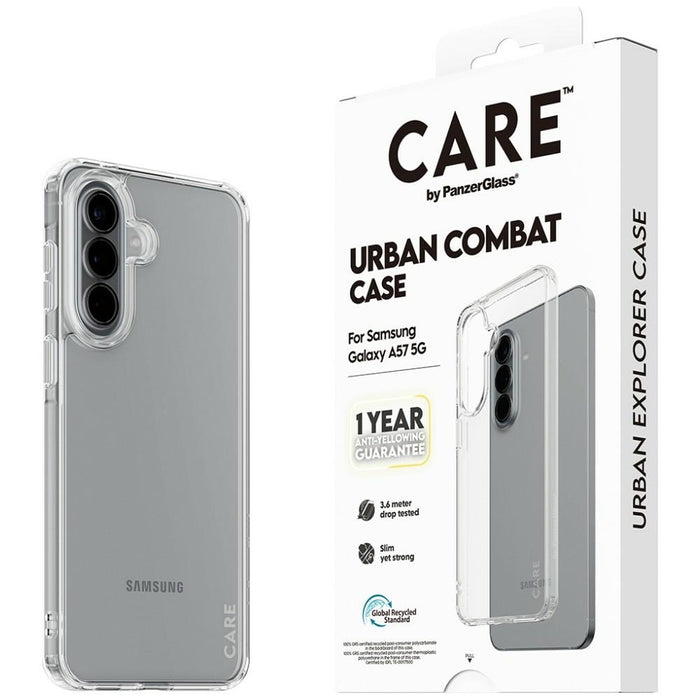 Калъф CARE от PanzerGlass Flagship Urban Combat за Samsung Galaxy A57 - прозрачен