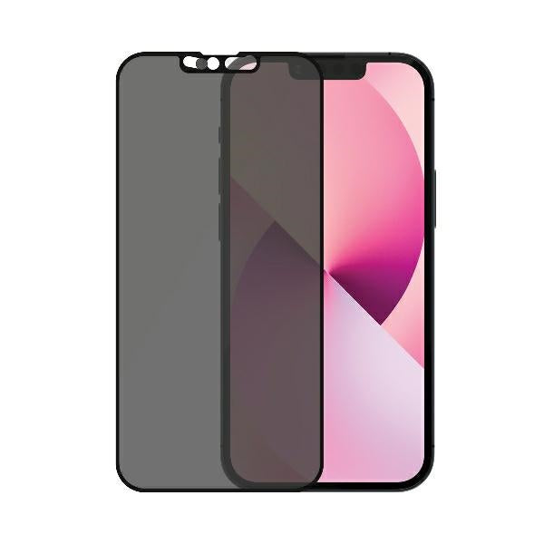 PanzerGlass E2E Microfracture закалено стъкло за iPhone 13 Mini, съвместимо с CamSlider, за поверителност и антибактериално покритие - черно