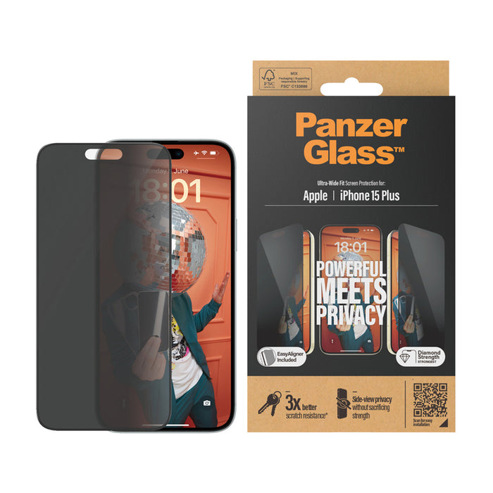 СТЪКЛО PG IPHONE 15 PLUS PRIVACY