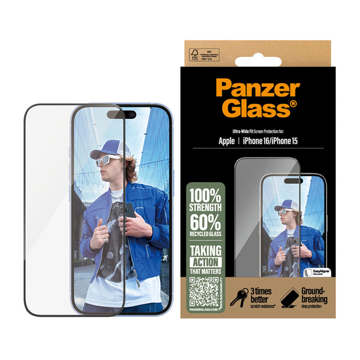 СТЪКЛО PG IPHONE 16/IPHONE 15 UWF