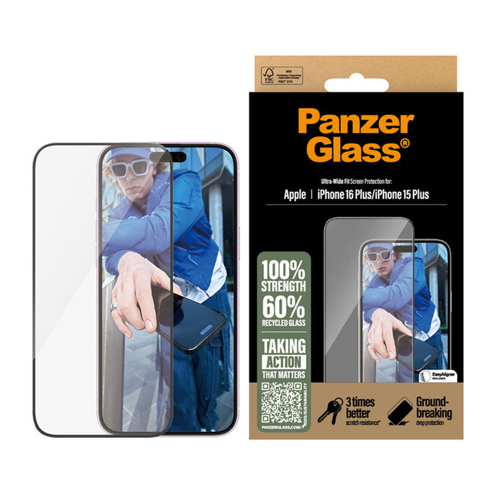 СТЪКЛО PG IPHONE 16 PLUS/15 PLUS UWF
