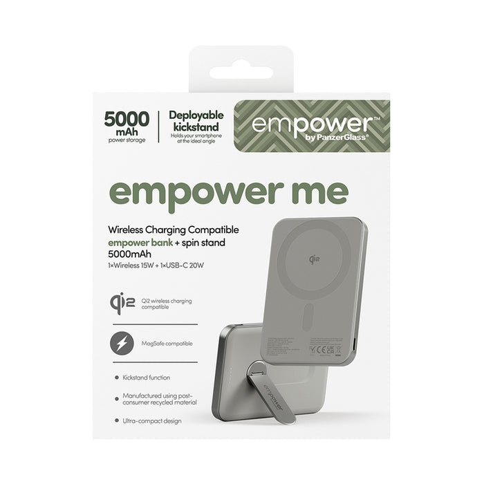 ВЪНШНА БАТЕРИЯ PANZERGLASS EMPOWER 5000 mAh TITAN + spin stand