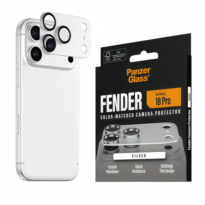 СТЪКЛО КАМ PG IPHONE 18 PRO FENDER SILV.