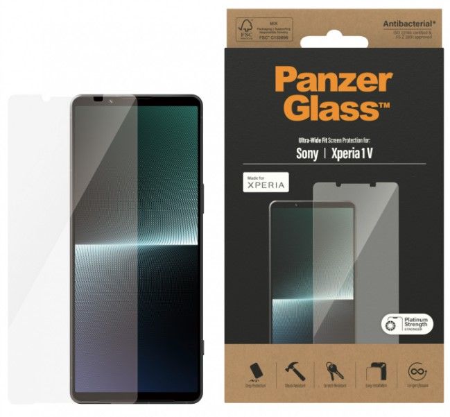 Стъклен протектор PanzerGlass - AntiBact UWF, Xperia 1 V