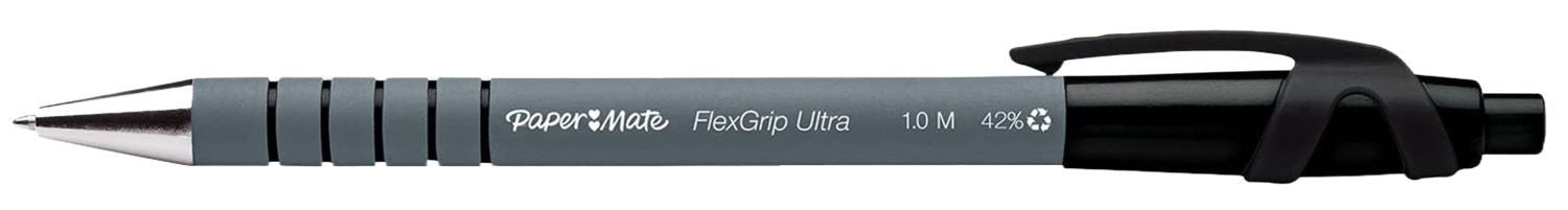 Химикалка Paper Mate Flexgrip - M, черна, 0.4 mm