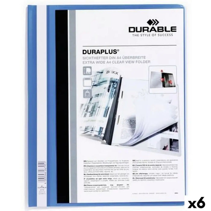 Папка Durable DURAPLUS Син Прозрачен A4 25 Части (6 броя)