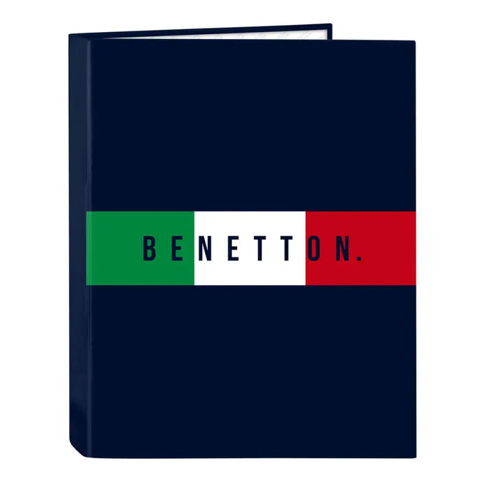 Папка с пръстени Benetton Flag Морско син A4 26.5 x 33 x 4