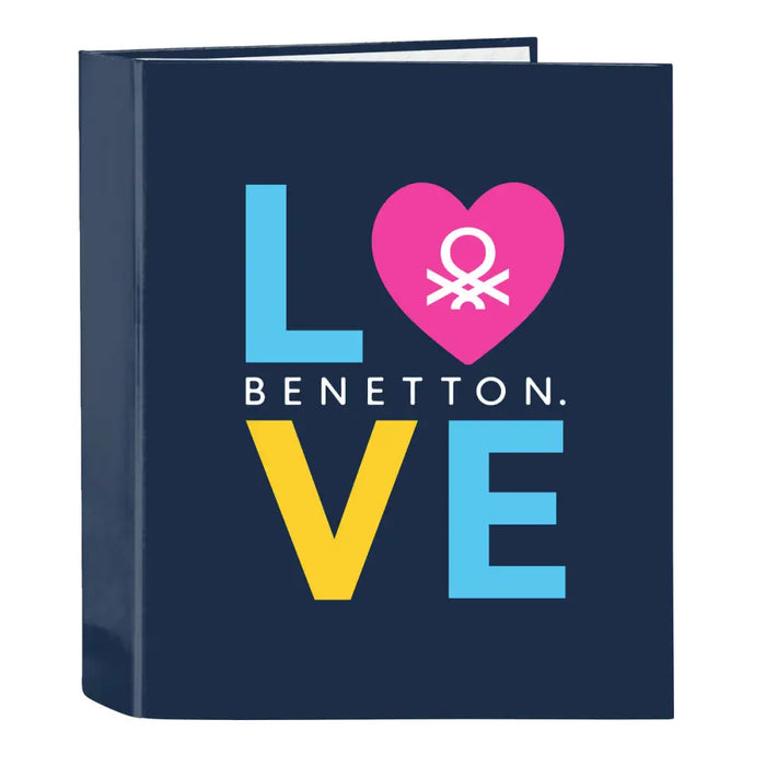 Папка с пръстени Benetton Love Морско син A4 (27 x 33 x 6