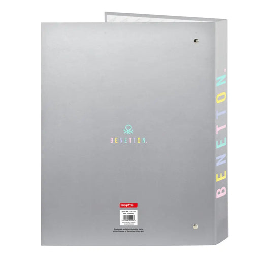 Папка с пръстени Benetton Silver Сребрист A4 26.5 x 33 x 4