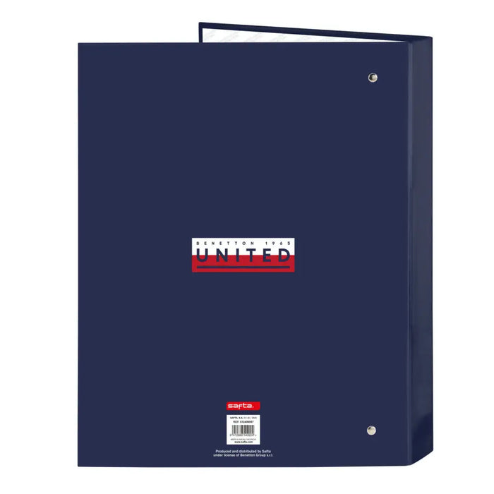 Папка с пръстени Benetton Varsity Морско син A4 26.5 x 33 x