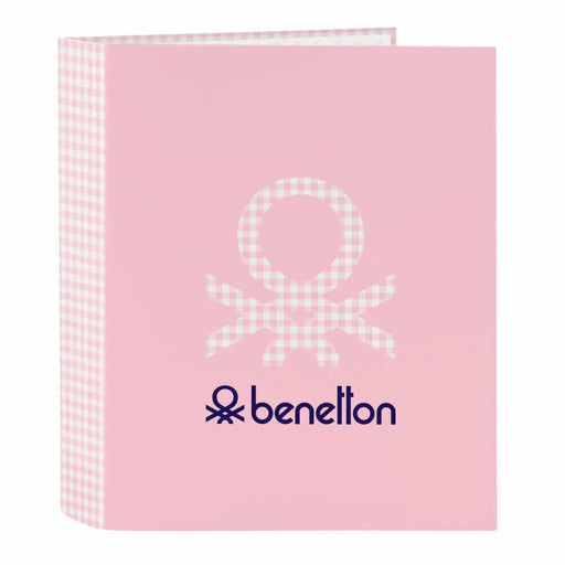 Папка с пръстени Benetton Vichy Розов A4 27 x 33 x 6 cm