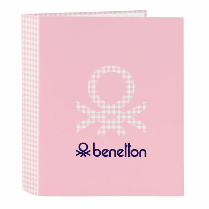Папка с пръстени Benetton Vichy Розов A4 27 x 33 x 6 cm