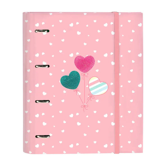 Папка с пръстени BlackFit8 Globitos 27 x 32 x 3.5 cm Розов