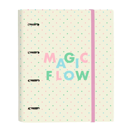 Папка с пръстени Glow Lab Magic flow Бежов (27 x 32 x 3.5