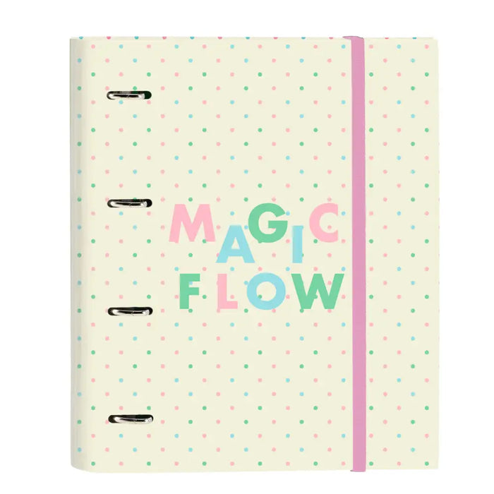 Папка с пръстени Glow Lab Magic flow Бежов (27 x 32 x 3.5