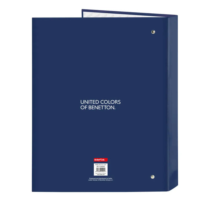 Папка с пръстени Benetton Cool Морско син A4 26.5 x 33 x 4