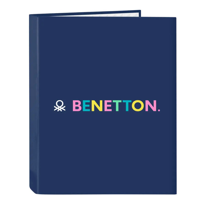Папка с пръстени Benetton Cool Морско син A4 26.5 x 33 x 4