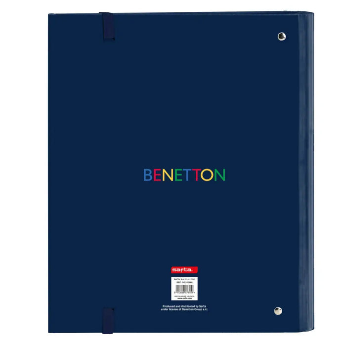 Папка с пръстени Benetton Damero Морско син 27 x 32 x 3.5 cm