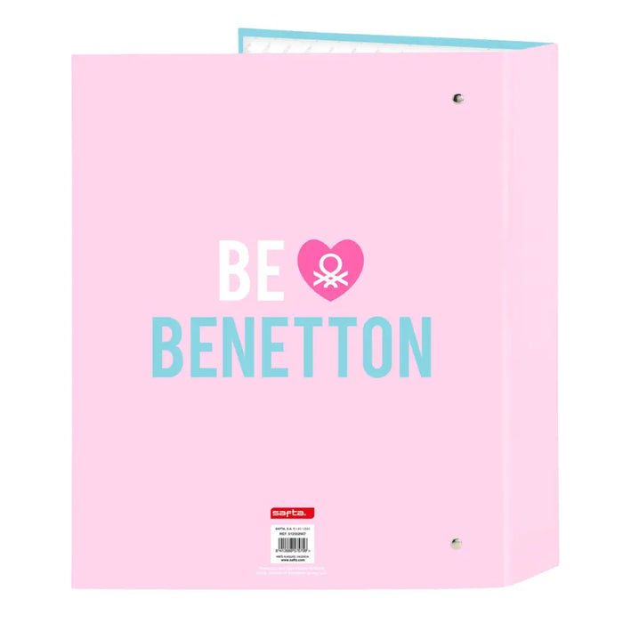 Папка с пръстени Benetton Unique Розов цвят тюркоаз A4 27 x