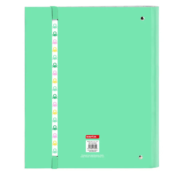Папка с пръстени Benetton Mint Зелен 27 x 32 x 3.5 cm