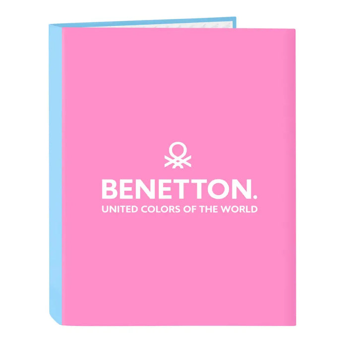 Папка с пръстени Benetton Spring Розов Небесно синьо A4