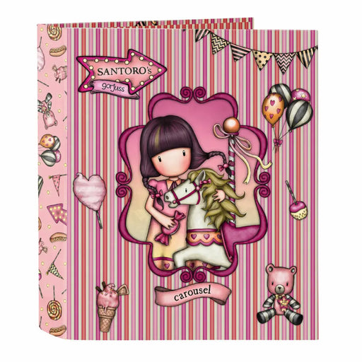 Папка с пръстени Gorjuss Carousel Сьомга A4 27 x 33 x 6 cm