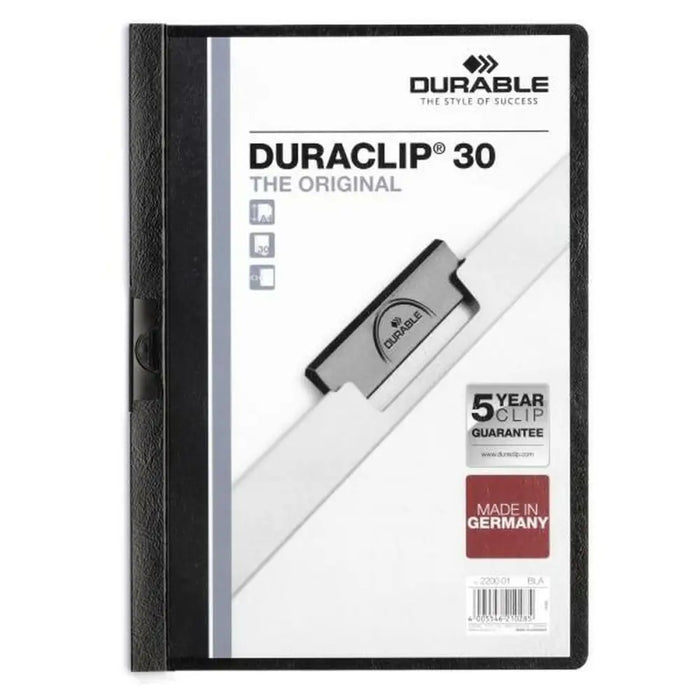 Папка за Документи Durable DURACLIP 30 A4 Черен A4 25 Части