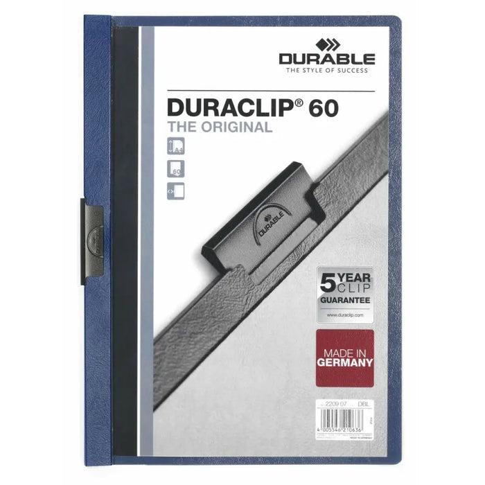 Папка за Документи Durable Duraclip 60 Прозрачен Тъмно