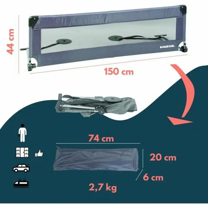 Парапет за легло Looping BL5003G 44 x 150 cm Сив