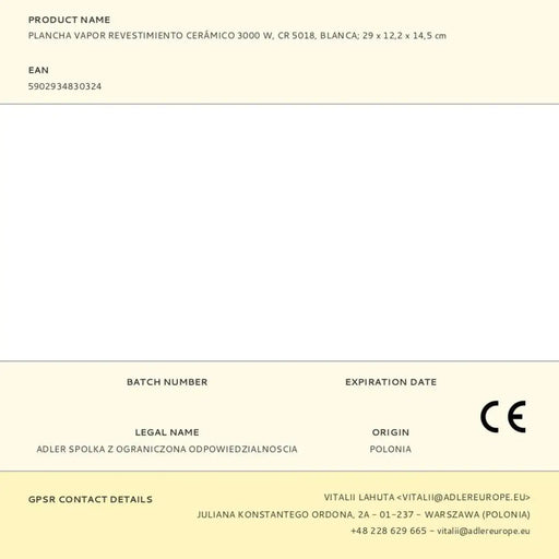 Парна ютия Camry CR 5018 3000 W