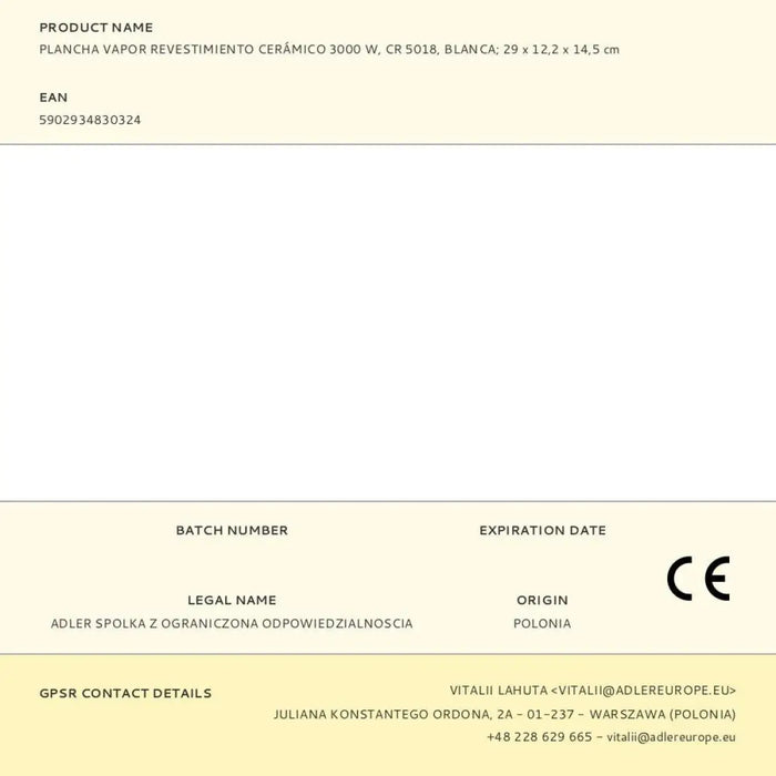 Парна ютия Camry CR 5018 3000 W