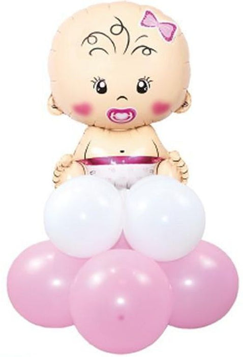 Комплект балони PartyGo - Baby Girl, 9 броя