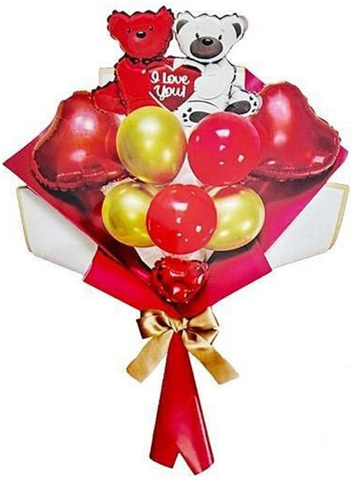 Комплект балони PartyGo - Bear Love Bouquet, 9 броя