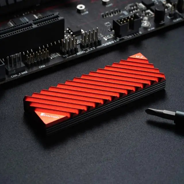 Пасивен охладител Jonsbo M.2 SSD оребрен Червен