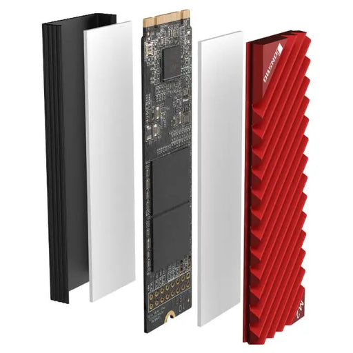 Пасивен охладител Jonsbo M.2 SSD оребрен Червен