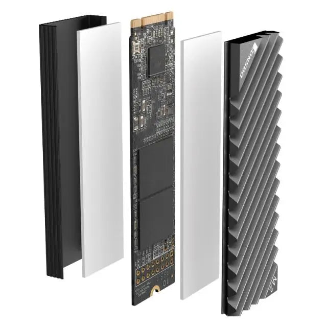Пасивен охладител Jonsbo M.2 SSD оребрен Сив