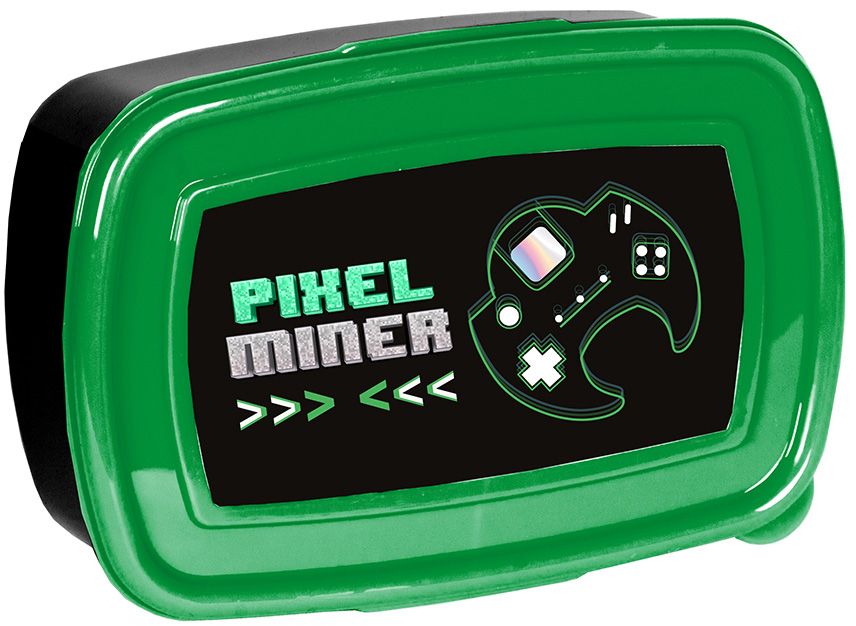 Кутия за храна Paso Pixel Miner - 750 ml, черна