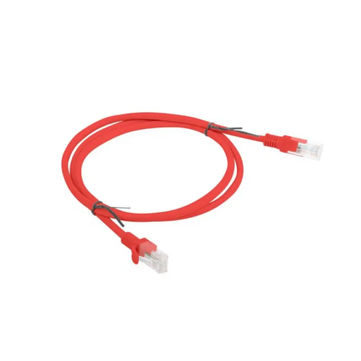 PATCHCORD KAT.5E UTP 1M CZERWONY FLUKE PASSED LANBERG 10