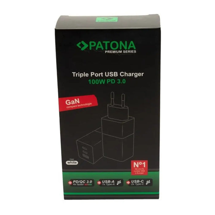 PATONA Premium Charger GaN PD100W 2xUSB-C 1xUSB-A PD3.0