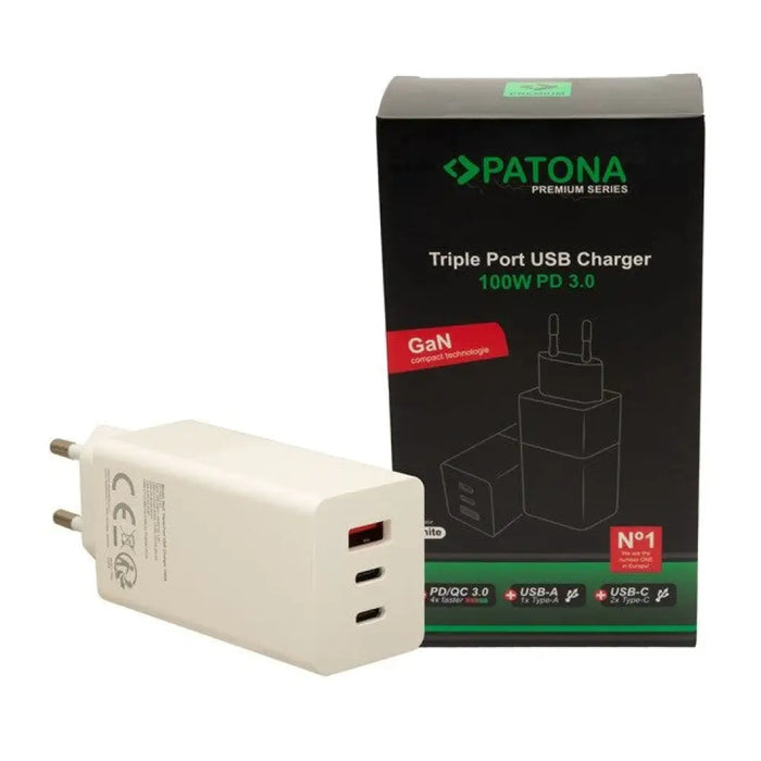 PATONA Premium Charger GaN PD100W 2xUSB-C 1xUSB-A PD3.0