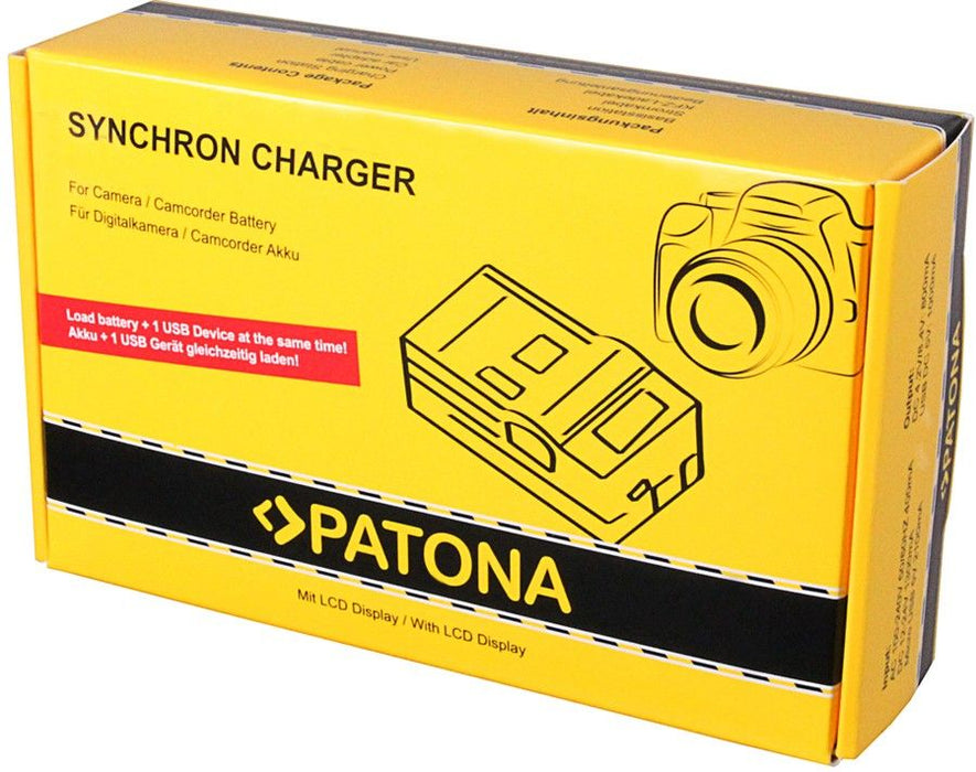 Зарядно Patona - Synchron, Sony NP-FM50/VW-VBD1/BN-V607U, жълто