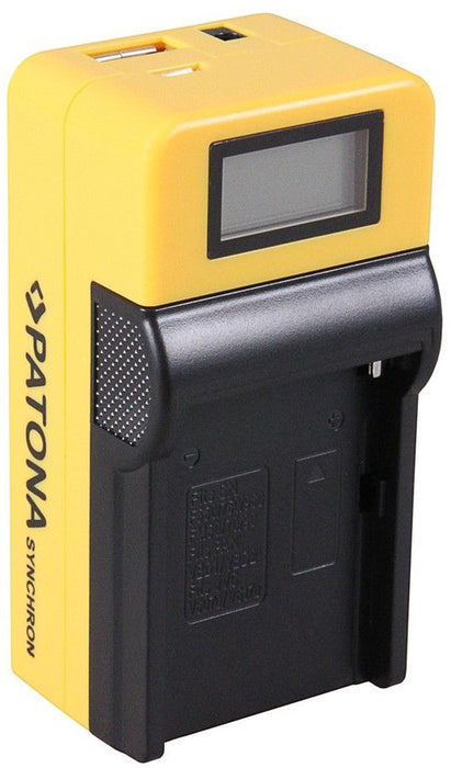 Зарядно Patona - Synchron, Sony NP-FM50/VW-VBD1/BN-V607U, жълто
