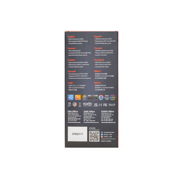 Памет Patriot Viper Venom AMD DDR5 8GB 6000MHz CL36 EXPO