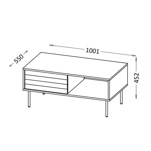 Пейка/Маса Cama CORTINA 100x55x45 черна/орех