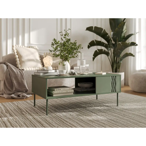 Пейка/маса Cama TRESSE 110x60x40 зелен мат