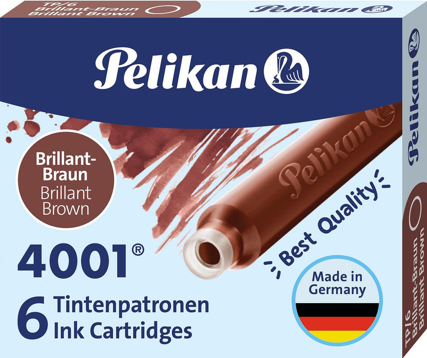 Патрончета Pelikan - Къси, 6 броя, кафяви