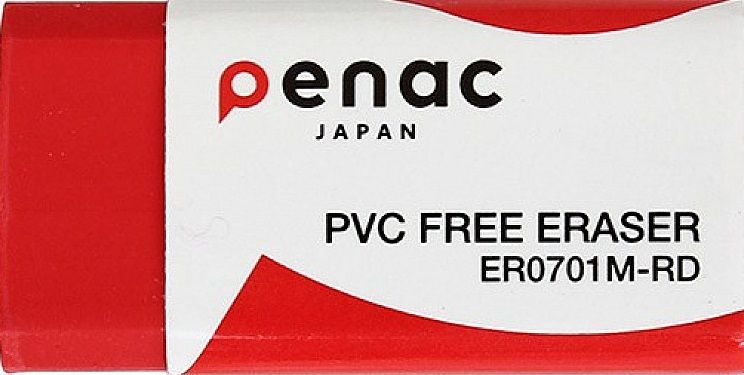 Гума за молив Penac - 4.3 х 2.1 х 1.3 cm, червена