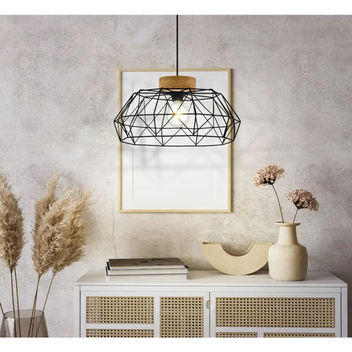 ПЕНДЕЛ PADSTOW 1ХE27 Ф455 ЧЕРНО ДЪРВО