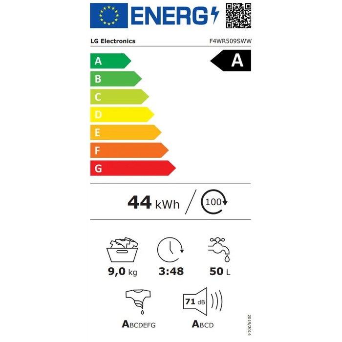 Пералня LG F4WR509SWW Washing Machine 9 kg 1400 rpm
